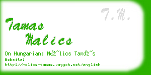 tamas malics business card